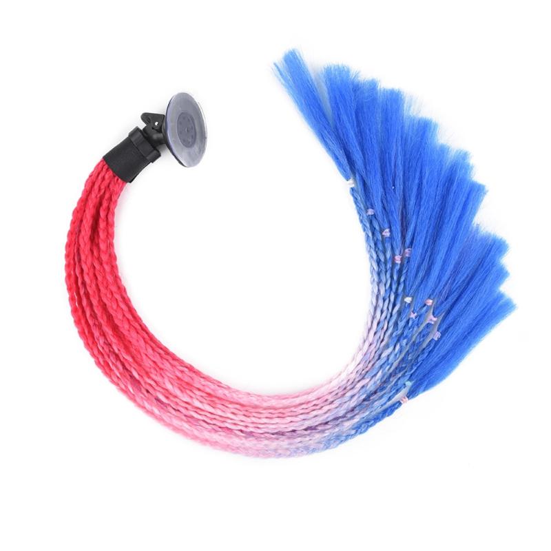 Synthetic Wigs Helmet Braid Motorcycle Motorbike Women Crochet Hair Box Ponytail