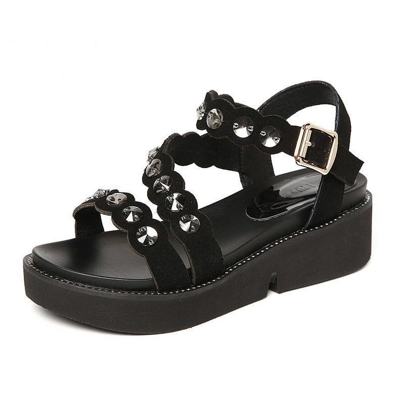 Women Shoes Platform Sandals Summer Fashion Crystal Wedges High Quality Sandalias Mujer Plus Size 35-43, Black
Women Shoes Platform Sandals Summer Fashion Crystal Wedges High Quality Sandalias Mujer Plus Size 35-43, Black