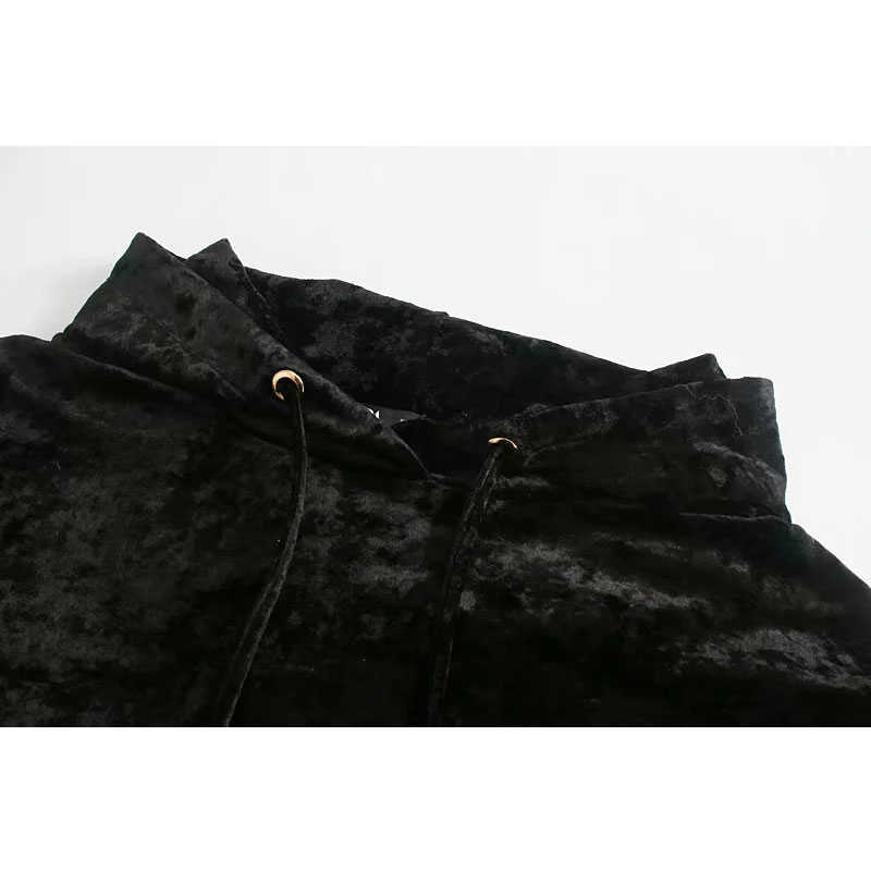 Sweatshirt Women Velvet With Pockets Oversized Hoodies Sweatshirts Vintage Long Sleeve Fleece Female Chic Tops 210628