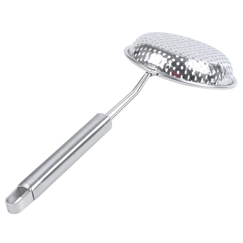 Est Home Silver Tone Stainless Steel Perforated Ladle Colander 13" Colanders & Strainers