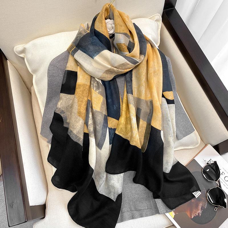Scarves 2021 Women Scarf Cotton Spring Pashmina Shawl Lady Wrap Hijab Design Print Foulard Female Beach Stoles, Blue;gray
Scarves 2021 Women Scarf Cotton Spring Pashmina Shawl Lady Wrap Hijab Design Print Foulard Female Beach Stoles, Blue;gray