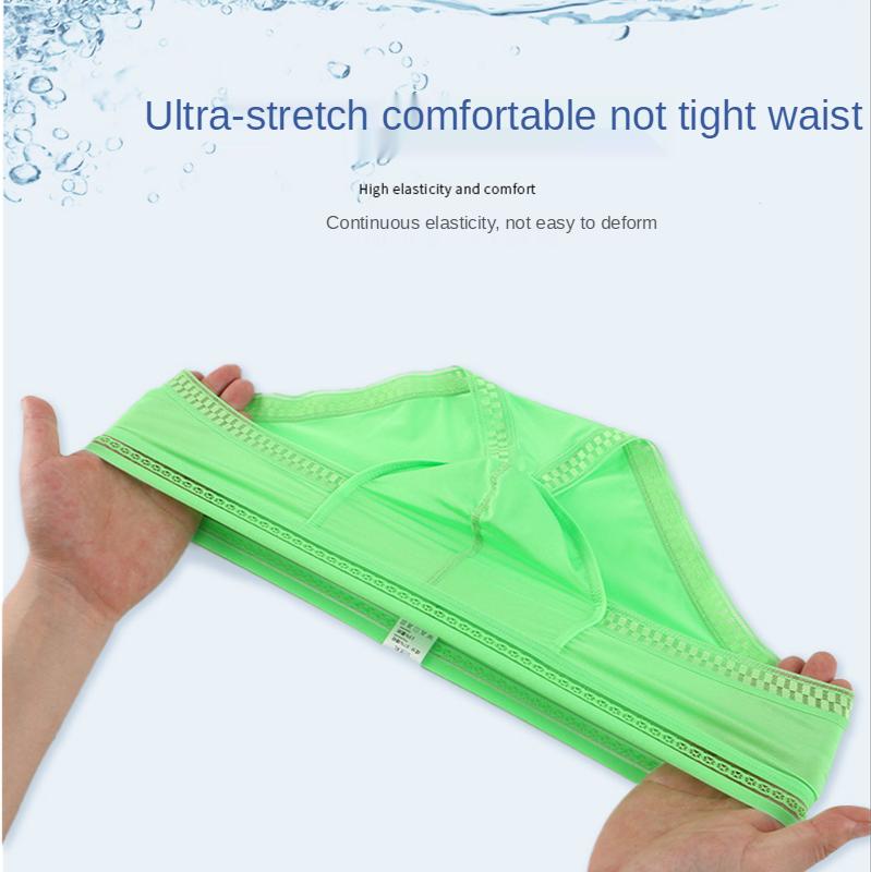 Underpants 3PC Men's Underwear Briefs Ice Silk U Pouch Men Sexy Lingerie Low-Rise Summer Panties 2021 Man Sea Satin