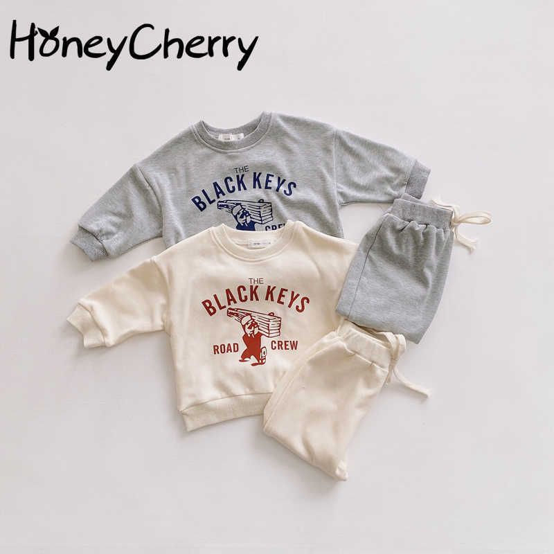 spring children's letter suit cotton baby top loose top + pants toddler boy clothes 210701, Beige
spring children's letter suit cotton baby top loose top + pants toddler boy clothes 210701, Beige