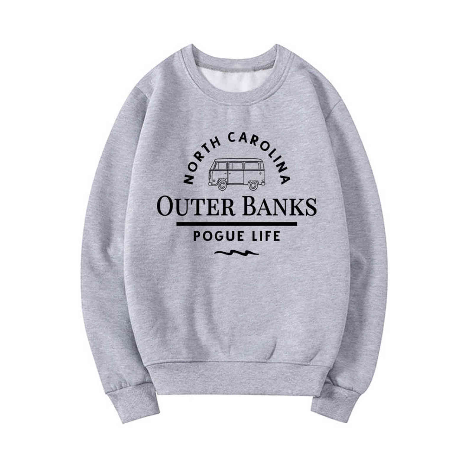 Outer Banks North Carolina Sweatshirt Pogue Life Hoodies Outer Banks Paradise on Earth Hoodie OBX Crewneck Sweatshirt Top 211104wtt