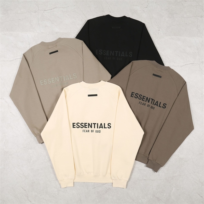 Correct version fear of God multi thread essentials silicone letter fog American loose round neck sweater, Black
Correct version fear of God multi thread essentials silicone letter fog American loose round neck sweater, Black