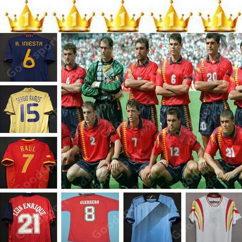 Spain retro soccer Jersey 1994 RAUL Hierro LUIS ENSRIQUE XAVI ALONSO Caminero Iniesta PUYOL PIQUE David Villa 2010TORRES 2008 2012 1996, Qq
Spain retro soccer Jersey 1994 RAUL Hierro LUIS ENSRIQUE XAVI ALONSO Caminero Iniesta PUYOL PIQUE David Villa 2010TORRES 2008 2012 1996, Qq