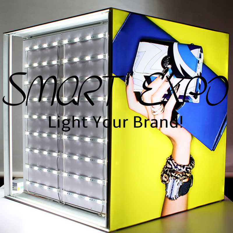 Retail Store Column Lightbox Signs Poster Advertising Display Board with Custom Full Color Graphic Printing (50x50xH90cm)