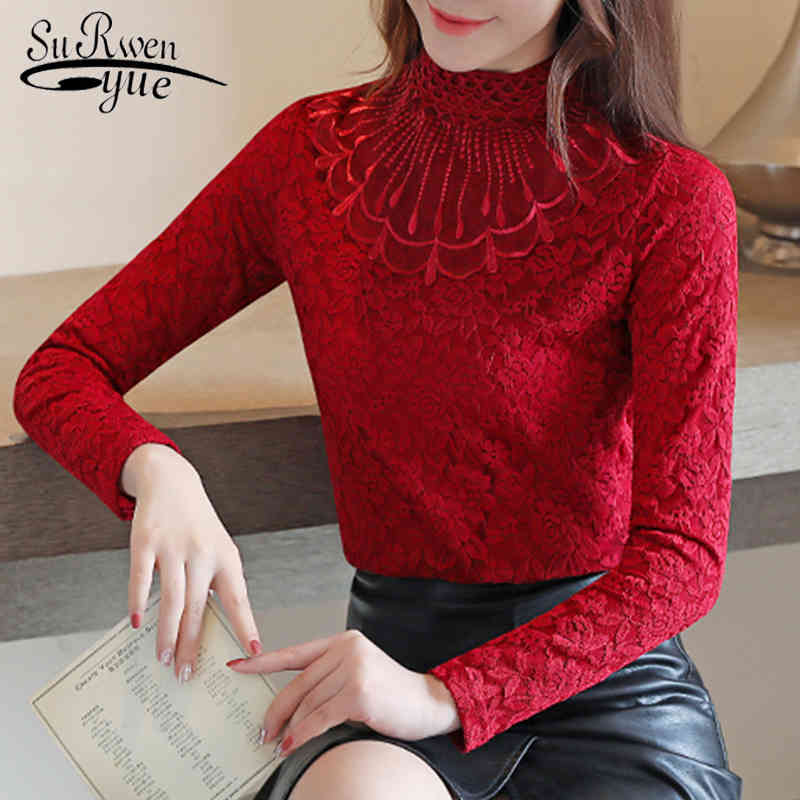 womens tops and blouses blusa manga larga mujer blusas de moda lace ladies autumn winter plus size women 7098 50 210427