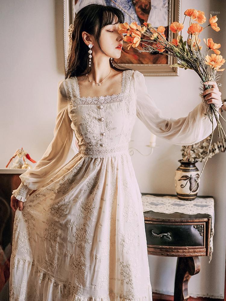 Casual Dresses 2021 High-end Custom Fashion Runway Lace Dress Vintage Square Collar Long Sleeve Vestidos1, Picture color
Casual Dresses 2021 High-end Custom Fashion Runway Lace Dress Vintage Square Collar Long Sleeve Vestidos1, Picture color