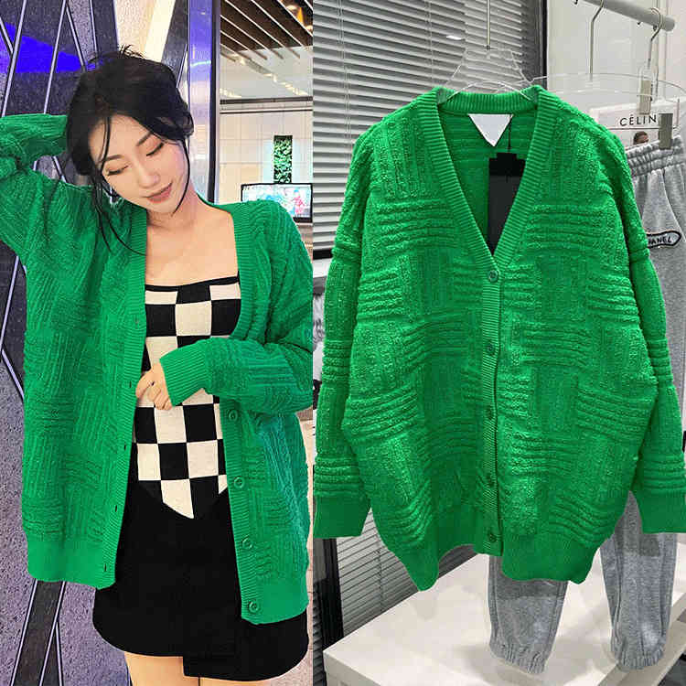 Bv Sweater Cardigan Green Men' and Women' Bottega Loose Street Leisure Parrot Coat Diamond Lattice Os Fashion
Bv Sweater Cardigan Green Men' and Women' Bottega Loose Street Leisure Parrot Coat Diamond Lattice Os Fashion