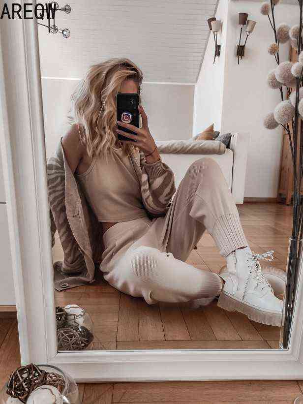 Spring Autumn Sweat Pants Women Casual Warm Soft Streetwear Harem Fall 211115