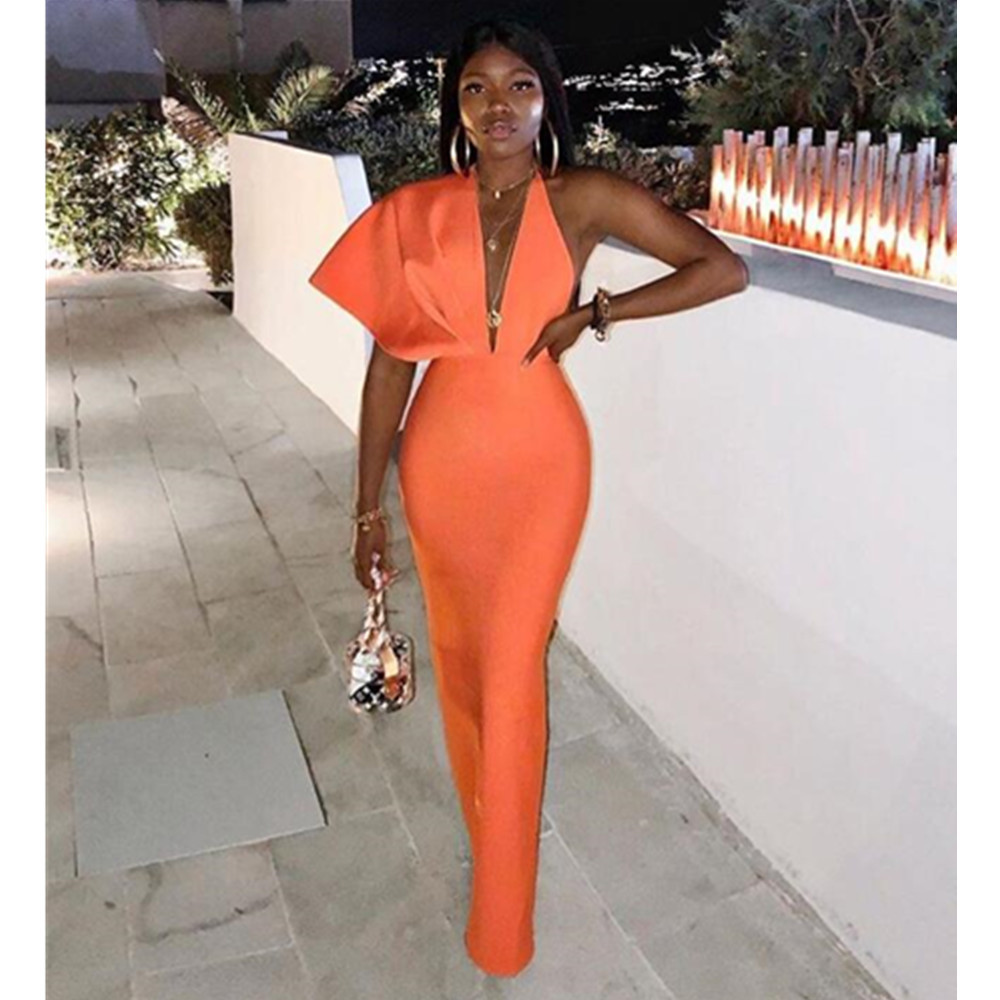 Women Luxury Sexy Short Sleeve V Neck Orange Maxi Long Bandage Dress 2021 Designer Fashion Evening Party Dress Club Vestido, Black
Women Luxury Sexy Short Sleeve V Neck Orange Maxi Long Bandage Dress 2021 Designer Fashion Evening Party Dress Club Vestido, Black