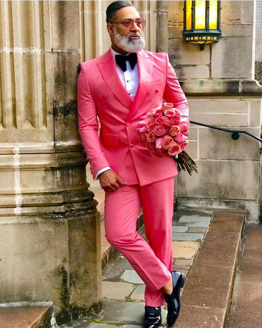 High Quality Mens Formal Tuxedos Pink Double Breasted Business Suits Groom Wedding Prom Party Outfit (Jacket+Pants)