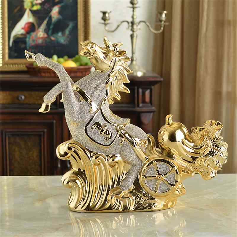 European luxury ceramic Zhaocai horse ornaments crafts living room home accessories office decorations gifts
European luxury ceramic Zhaocai horse ornaments crafts living room home accessories office decorations gifts