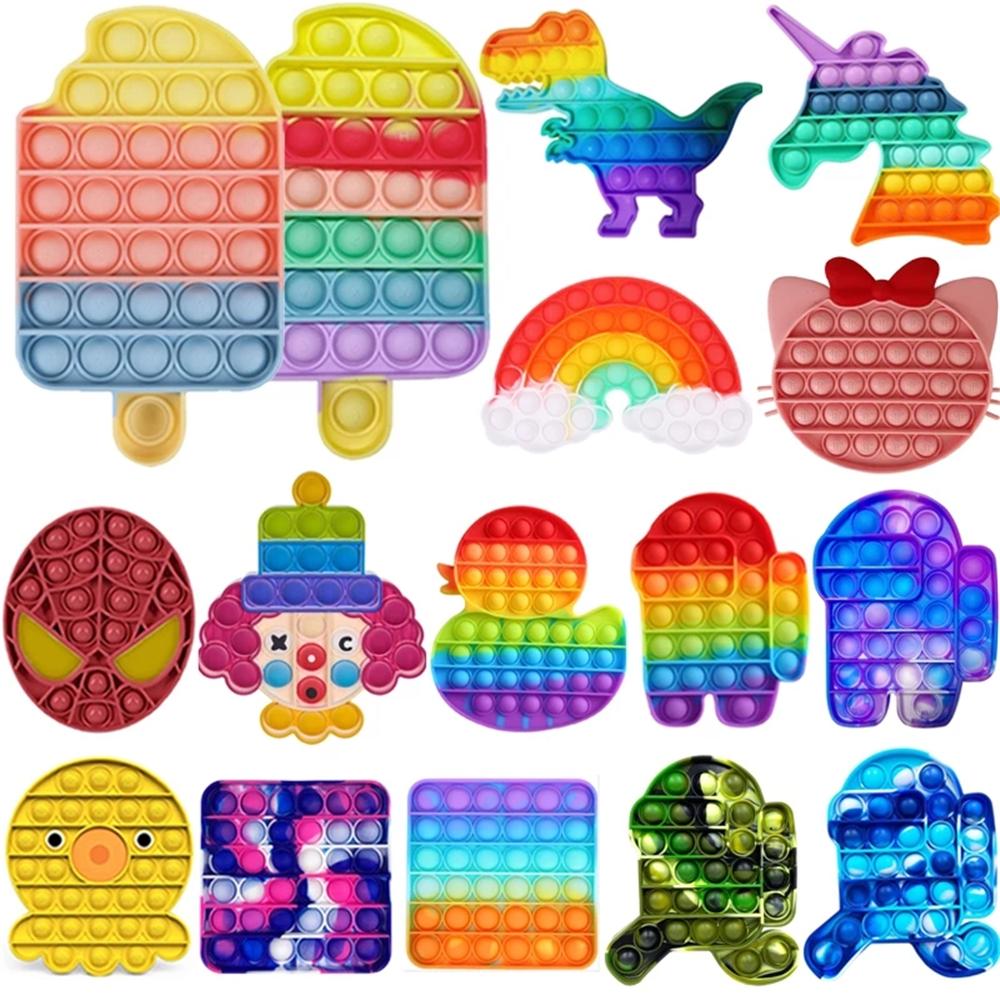 Fidget Toys Push It Bubble Antistress Toys Anti-stress Soft Sensory Gifts Reusable Squeeze Toys Gifts Stress Reliever Board Games Fast Shipping