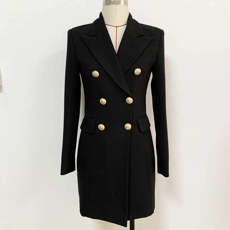 HIGH QUALITY Fashion Designer Stylish Women's Long Sleeve Zip Back Notched Collar Lion Buttons Double Breasted Blazer Dress 210526, White
HIGH QUALITY Fashion Designer Stylish Women's Long Sleeve Zip Back Notched Collar Lion Buttons Double Breasted Blazer Dress 210526, White