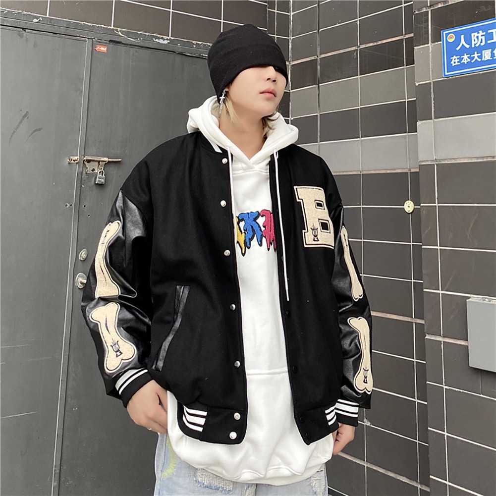 Spring Baseball Jackets coat Embroidery Letter Women Streetwear hip-hop Harajuku College Style Men Bomber Jacket 210923
