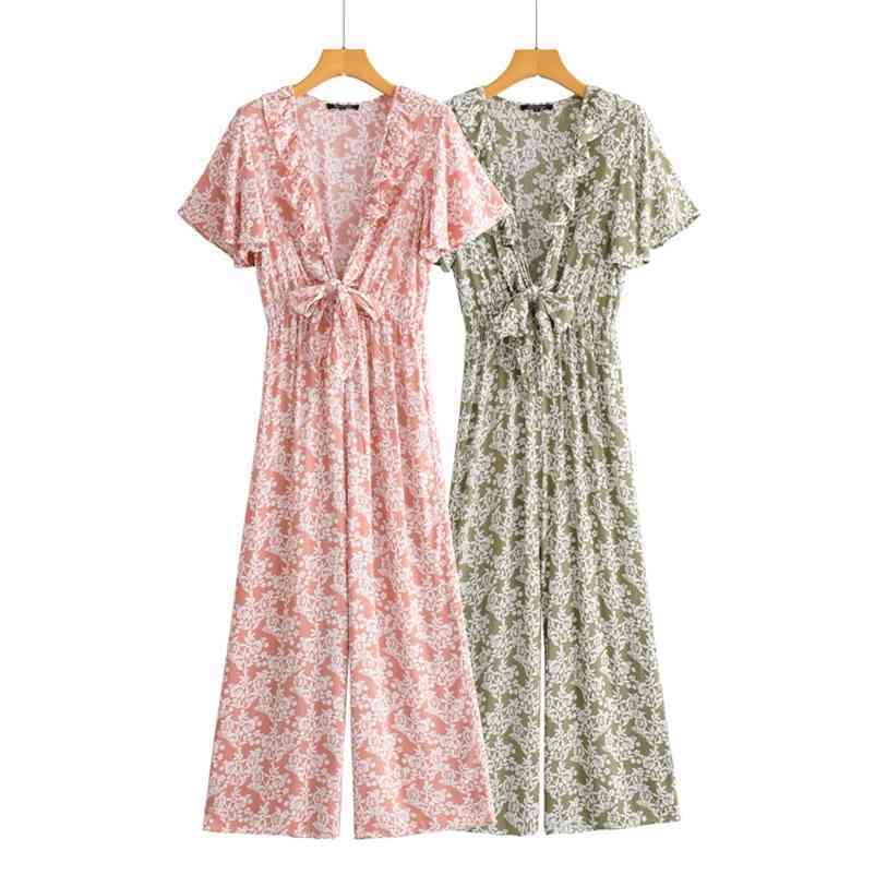 Women summer printed jumpsuits V-neck high waist with bow ruffled sleeve Pleated wide leg loose holidays clothing 210524, Light brown
Women summer printed jumpsuits V-neck high waist with bow ruffled sleeve Pleated wide leg loose holidays clothing 210524, Light brown