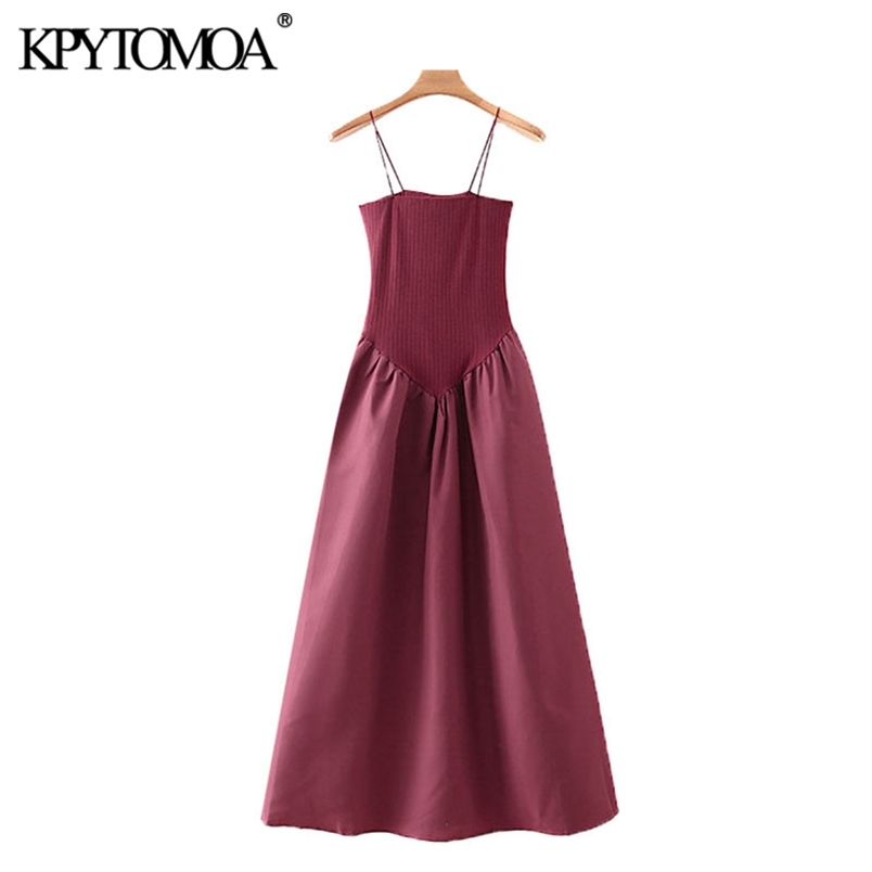 Women Chic Fashion Patchwork Fitted Midi Dress Backless Thin Straps Female Dresses Vestidos Mujer 210420
