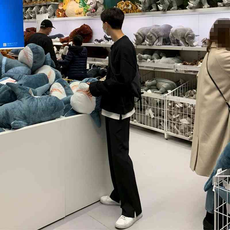 IEFB Ship In March Causal Split Bottoms Black Trousers Men's Loose Korean Fashion Wide Leg Straight Suit Pants For Male 9Y5985 210524