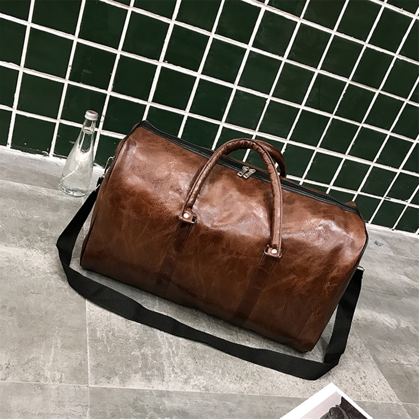 3 Unisex Large Capacity Waterproof Lage Bag Portable Sport Weekend s Business Duffle Soft Leather Travel Suitcase 220222 4