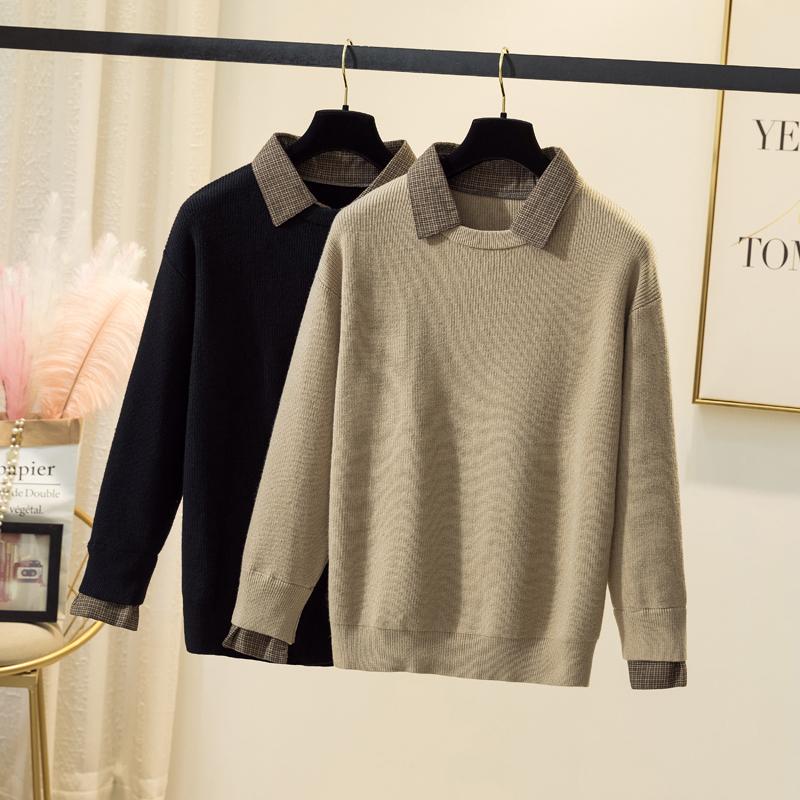 Women's Sweaters Black False Two Piece Knitted Plus Large Size Oversize Korean Style Fashion Pullovers For Autumn Clothing Ladies Sweater, White;black
Women's Sweaters Black False Two Piece Knitted Plus Large Size Oversize Korean Style Fashion Pullovers For Autumn Clothing Ladies Sweater, White;black