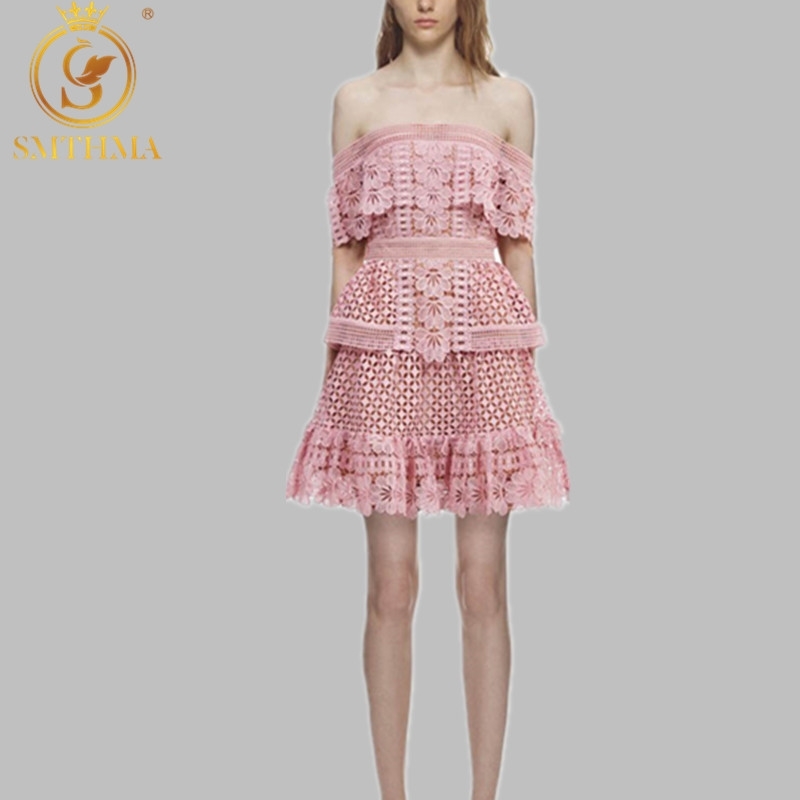 Arrive Lace Hollow Out Sexy Off Shoulder Dress Women Pink And Red Summer Dresses Vestidos 210520, Picture color
Arrive Lace Hollow Out Sexy Off Shoulder Dress Women Pink And Red Summer Dresses Vestidos 210520, Picture color