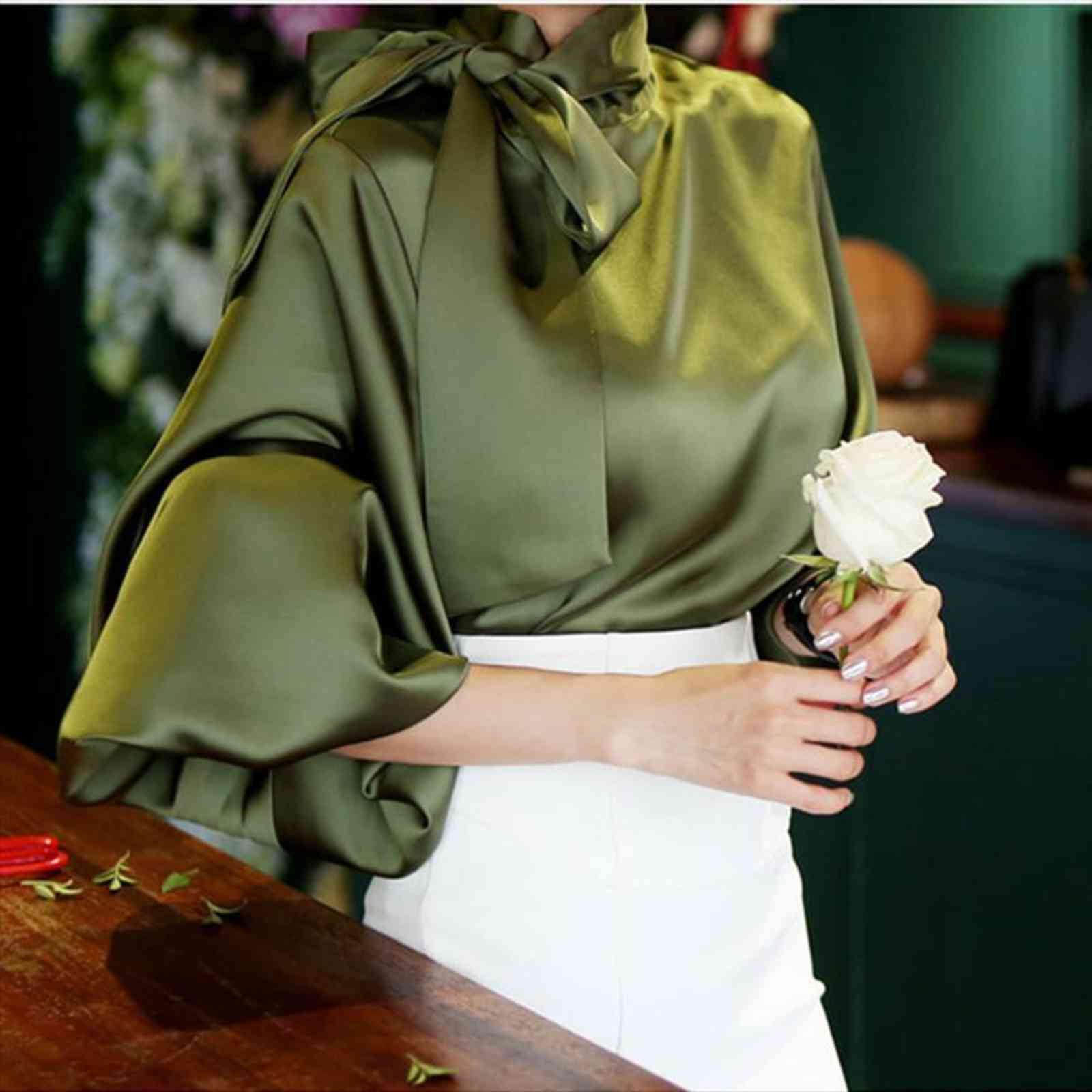 blusas mujer de moda fall women blouses bow collar armygreen navy lantern sleeve satin shirt elegant white ol workwear blouse
blusas mujer de moda fall women blouses bow collar armygreen navy lantern sleeve satin shirt elegant white ol workwear blouse