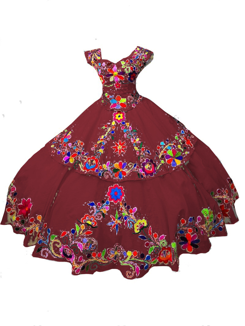 2022 Vintage Embroidered Quinceanera Dresses Mexican Ball Gown Two Layers Cap Sleeve Sweet 16 Dress Corset Back Pageant Gowns