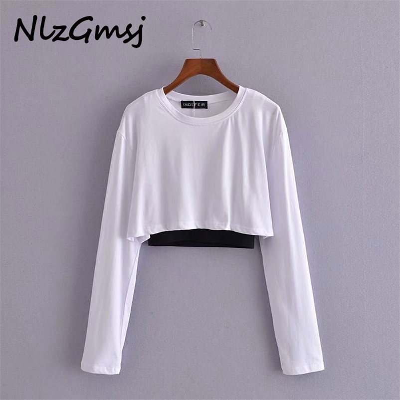 T Shirt Women Crop op Woman Contrast Elastic rims Long Sleeve - Female O Neck Cotton -shirts 03 210628, As picture
T Shirt Women Crop op Woman Contrast Elastic rims Long Sleeve - Female O Neck Cotton -shirts 03 210628, As picture