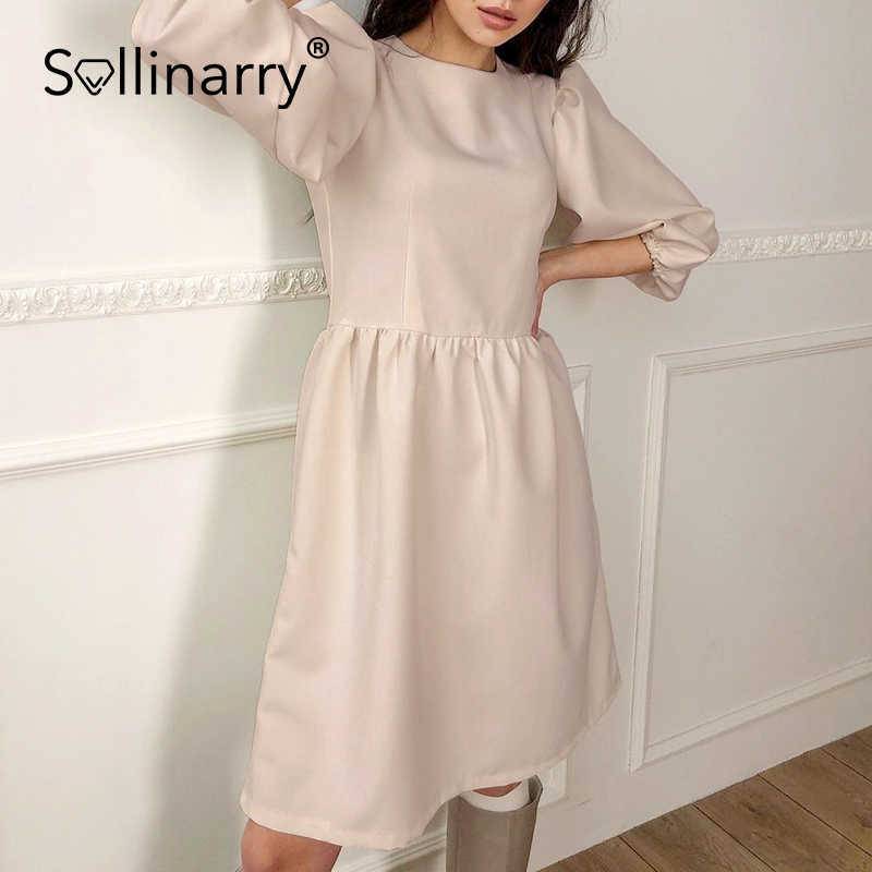 Sollinarry Loose Elegant O-neck Puff Sleeve Dress Casual Solid High Waist Spring Women Dresses High Street A-line Vestidos 210709, Khaki
Sollinarry Loose Elegant O-neck Puff Sleeve Dress Casual Solid High Waist Spring Women Dresses High Street A-line Vestidos 210709, Khaki