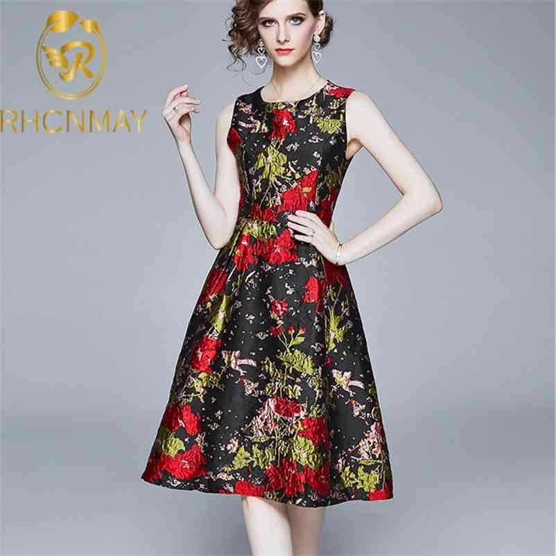 Summer Party Vintage Jacquard Sleeveless Dress Women O-neck A-line Pleated Knee-length Dresses Fashion Elegant Ladies Vestidos 210520, Picture color
Summer Party Vintage Jacquard Sleeveless Dress Women O-neck A-line Pleated Knee-length Dresses Fashion Elegant Ladies Vestidos 210520, Picture color