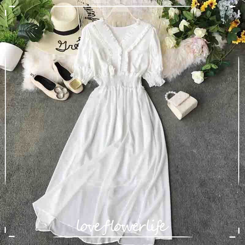 Sweet Summer Chiffon Dress Women High Waist V Neck Party Long Dress Elegant Ruffles Dresses Casual Short Sleeve Vestidos 210521, Apricot
Sweet Summer Chiffon Dress Women High Waist V Neck Party Long Dress Elegant Ruffles Dresses Casual Short Sleeve Vestidos 210521, Apricot
