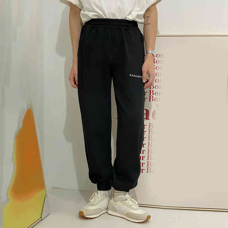 IEFB Men's Clothing Sports Pants Medium High Waist Leggings Korean Trend Loose Straight Sweatpants Elastic Waist Causal 9Y6917 210524