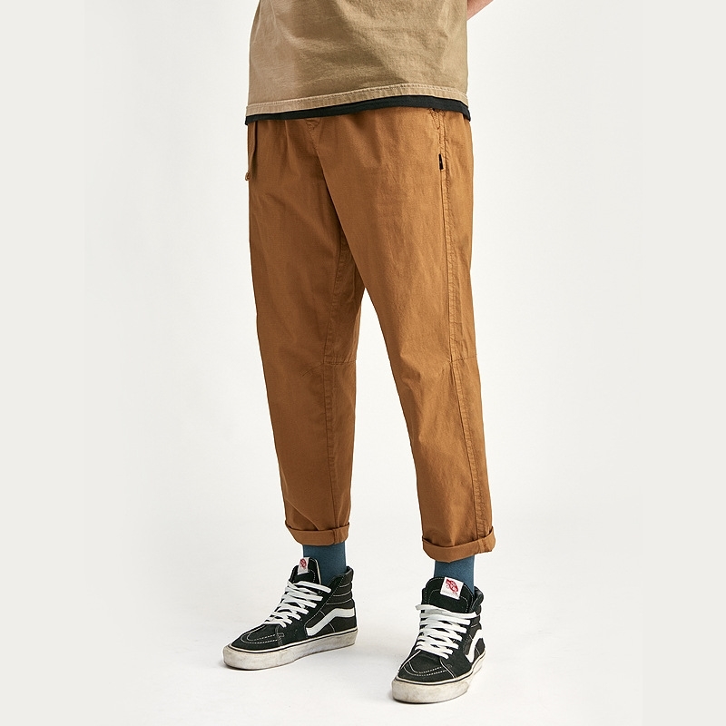20 spring and autumn new men's trousers elastic waist belt tether washing casual pants, Yellow
20 spring and autumn new men's trousers elastic waist belt tether washing casual pants, Yellow