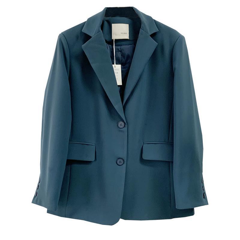 Wonder spring solid Turn Down Collar Long Sleeve Office Work Style Blazer Feminino Loose Single Breast Coat 210510
