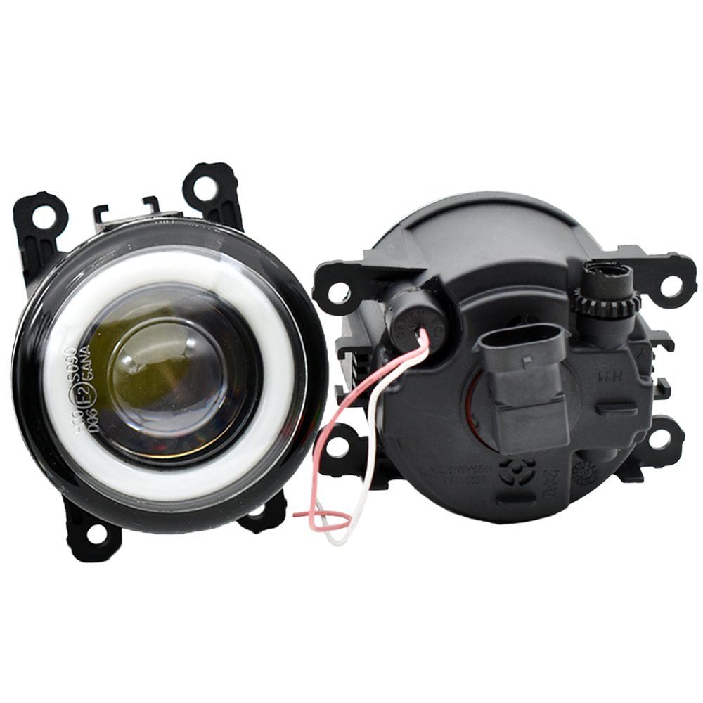 fog light with for Subaru Forester 2013-2018 2 pcs Front Bumper Lamp Styling Angel Eye LED Lens 12v H11