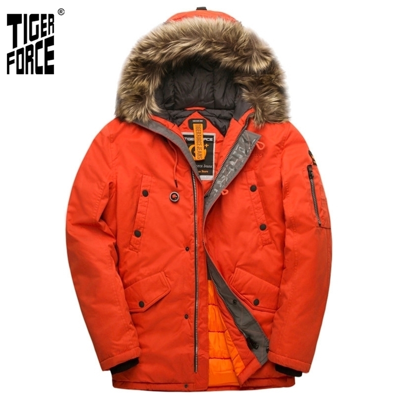 TIGER FORCE Parka Men's Winter Jacket Water Resistant Hooded Jacket Quilted Ski Snowjacket Extremely Cold Russia Man Coat 211204, Orange
TIGER FORCE Parka Men's Winter Jacket Water Resistant Hooded Jacket Quilted Ski Snowjacket Extremely Cold Russia Man Coat 211204, Orange