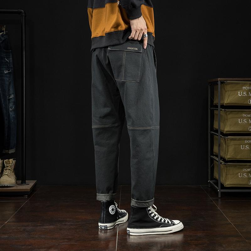 Men's Fall/Winter 2021 Trousers Fashion Bunch Of Foot Sweatpants Loose Harlan Stretch Straight Leg Pants