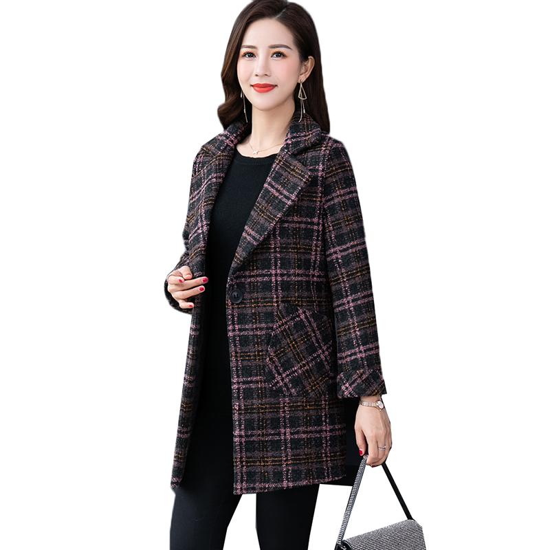 Women's Wool & Blends Autumn Jacket Women Woolen Coat Nice Fashion Plaid Mid Long Loose Plus Size 5XL Female Basic Tops Overcoat, Blue grid
Women's Wool & Blends Autumn Jacket Women Woolen Coat Nice Fashion Plaid Mid Long Loose Plus Size 5XL Female Basic Tops Overcoat, Blue grid