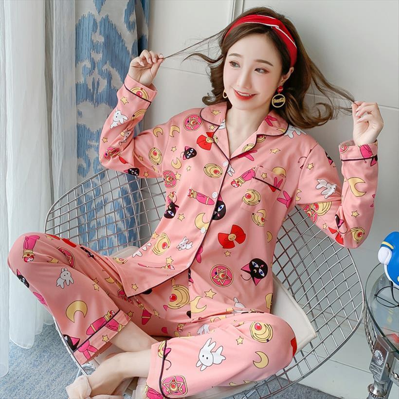 spring summer cotton 2 piece women sleepwear pajamas set printed colorful long sleeve female sleep homewear, Black;red
spring summer cotton 2 piece women sleepwear pajamas set printed colorful long sleeve female sleep homewear, Black;red
