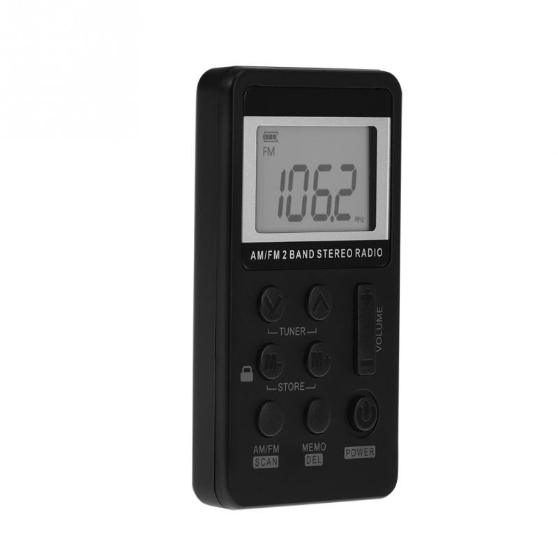 HanRongDa Mini Radio Portable AM/FM Dual Band Stereo Pocket Receiver With Battery LCD Display & Earphone HRD-103