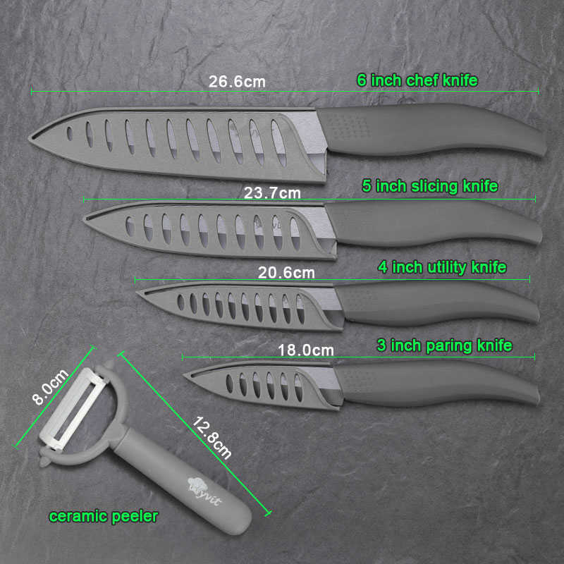Kitchen Knives cook set Ceramic Knives Cook set 3 4 5 6 inch Zirconia Ceramic Black Blade Cooking Paring Fruit Chef Knives4540243