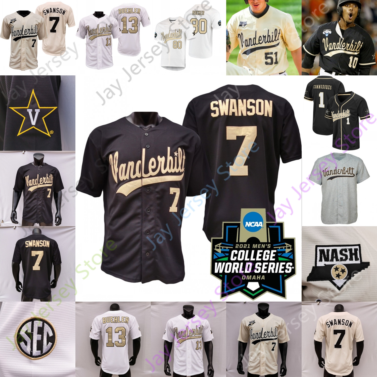 2021 NCAA College Baseball WS Vanderbilt Commodores Jersey Jack Leiter JJ Bleday Cooper Davis Austin Martin Dansby Swanson Corbin Rodriguez Duvall Rocker Hickman, Black ii add 2021 ws patch
2021 NCAA College Baseball WS Vanderbilt Commodores Jersey Jack Leiter JJ Bleday Cooper Davis Austin Martin Dansby Swanson Corbin Rodriguez Duvall Rocker Hickman, Black ii add 2021 ws patch