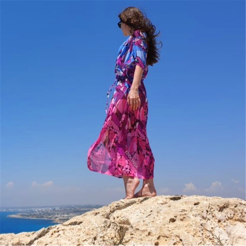 Beach Dress Kaftan Pareo Sarongs Sexy Cover-Up Chiffon Bikini Swimwear Tunic Swimsuit Bathing Suit Cover Ups Robe De Plage #Q647 210420