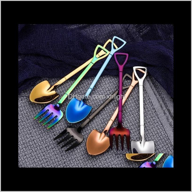 Spoons Flatware Kitchen, Dining Bar Home & Garden Drop Delivery 2021 Stainless Steel Shovel Shape Multi-Color Spoon Fork Long Handle Coffee I
Spoons Flatware Kitchen, Dining Bar Home & Garden Drop Delivery 2021 Stainless Steel Shovel Shape Multi-Color Spoon Fork Long Handle Coffee I