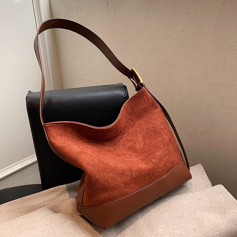 Evening Bags Female Large Capacity Bucket Bag Casual Vintage Brown Shoulder Ladies Matte Tote Sac Brand Designer Women Handbags Fashion, Black 
Evening Bags Female Large Capacity Bucket Bag Casual Vintage Brown Shoulder Ladies Matte Tote Sac Brand Designer Women Handbags Fashion, Black