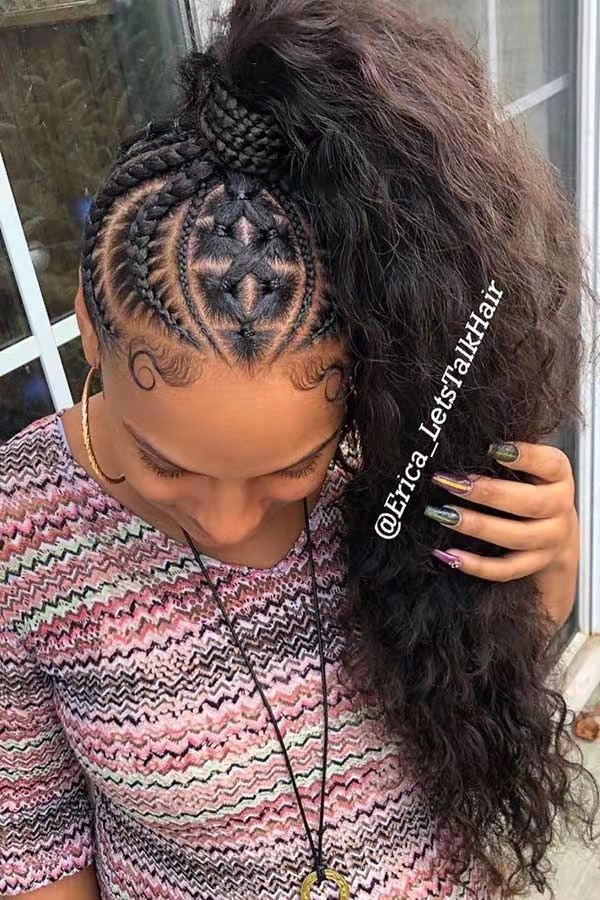 Hot Sell Human Hair Ponytail Extensions long simple braided hairstyle Curly Ponytails Wrap Drawstring real Hairs Natural Color With Clip Ins 18inch 14