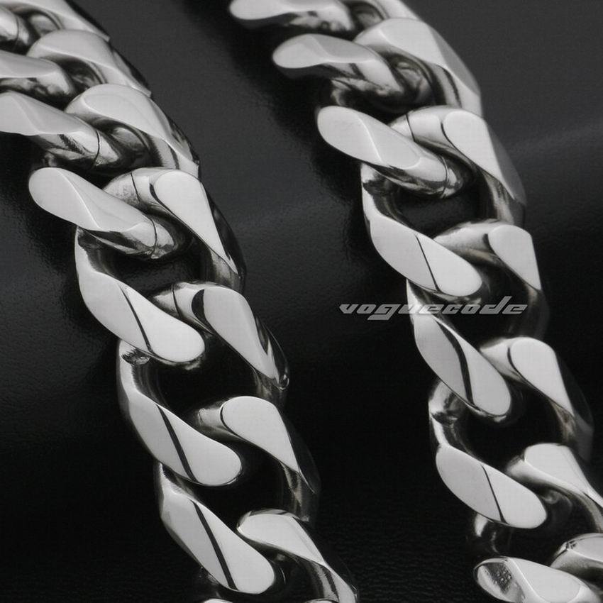 LINSION 316L Stainless Steel 14" ~ 36" Mens Biker Rocker Punk Wallet Chain KeyChain 5N010WC 210409