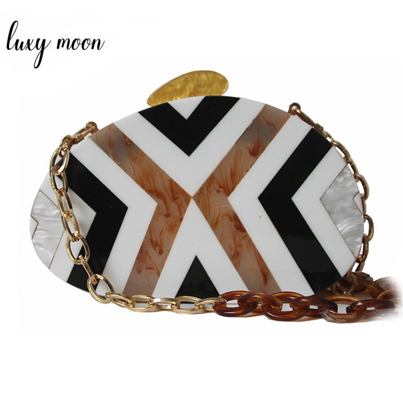 Luxy Moon Acrylic Clutch Bag Luxury Women Wedding Purse and Handbag Geometric Pattern Oval Shape Female Party Bags ZD1503, Brown
Luxy Moon Acrylic Clutch Bag Luxury Women Wedding Purse and Handbag Geometric Pattern Oval Shape Female Party Bags ZD1503, Brown